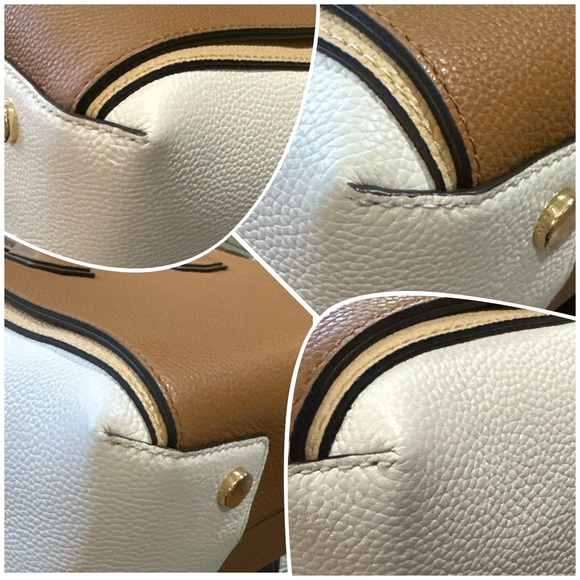 Authentic Michael Kors Mercer Tri-Color Pebbled Leather Satchel, PRISTINE! - Picture 9 of 16